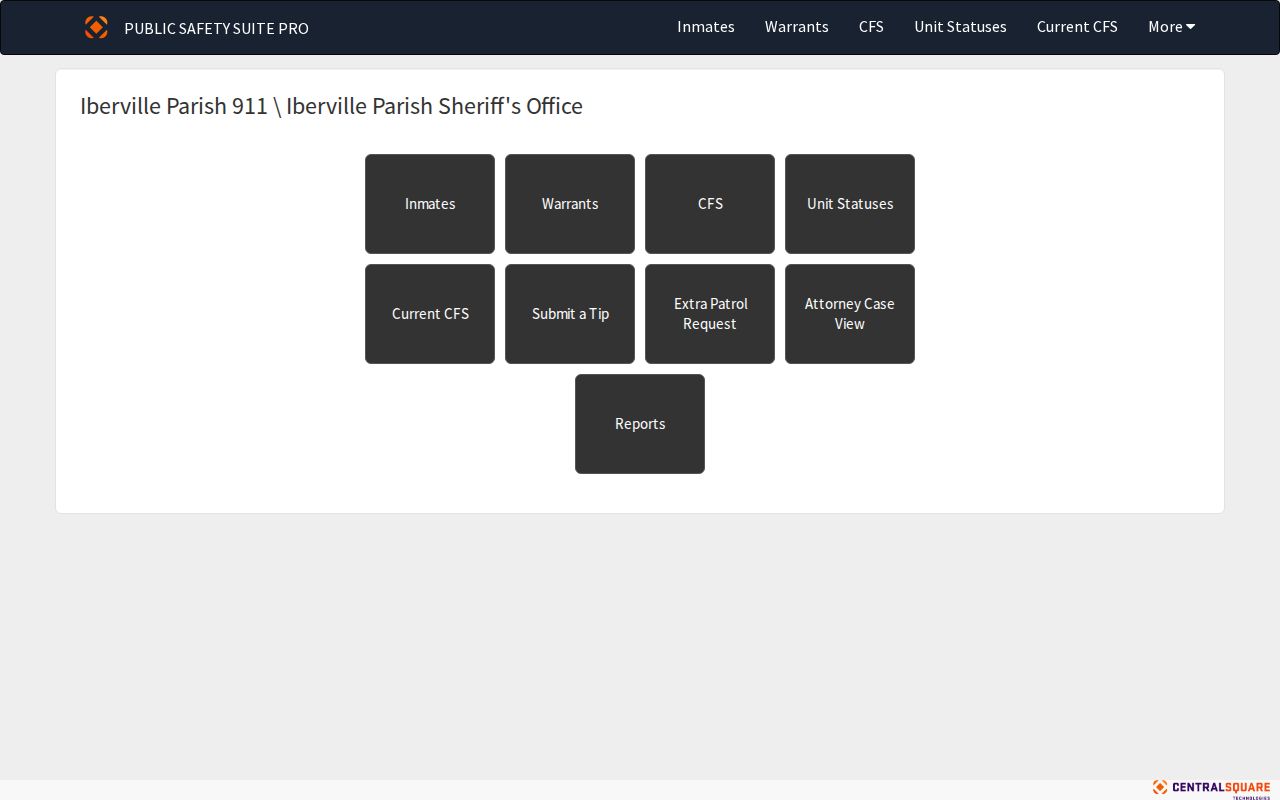Official Iberville Parish Zuercher roster interface